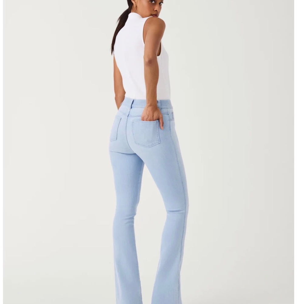 HP-PANK FLARE RETRO-INSPIRED JEAN WASH/STRETCH HIGH RISE TUMMY SHAPING DENIM/SZM - Picture 8 of 15